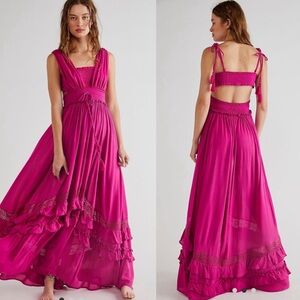 Free People Magenta Fuchsia Maxi Dress